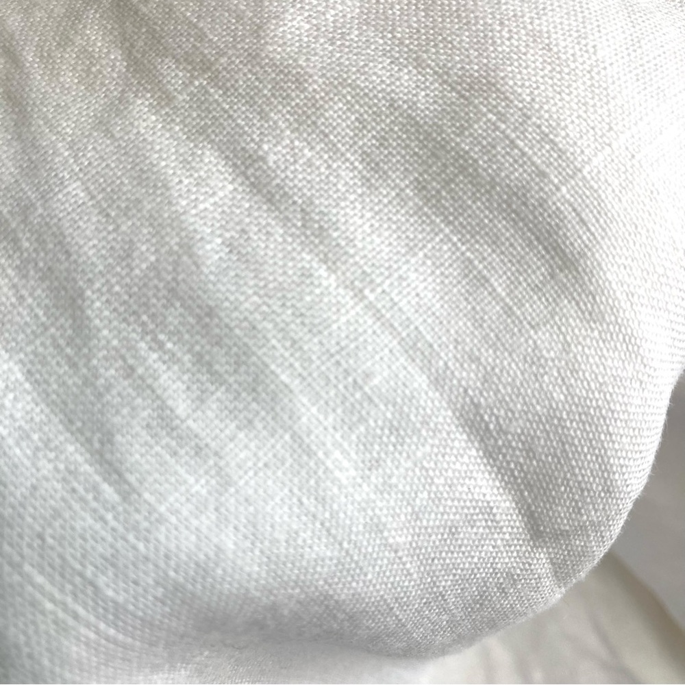 FLAX Relaxed Barrel Leg White Linen Casual Lounge Ankle Pants - Picture 7 of 7